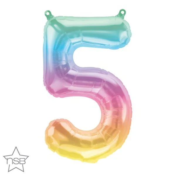 Foil Balloon Number 5 Jelli Ombre 16in