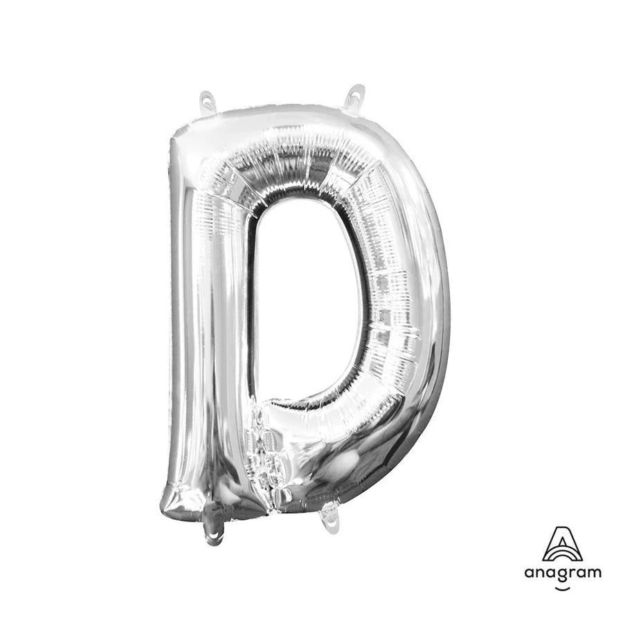 Foil Balloon Letter D Silver 34in