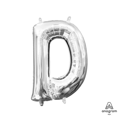 Foil Balloon Letter D Silver 16in