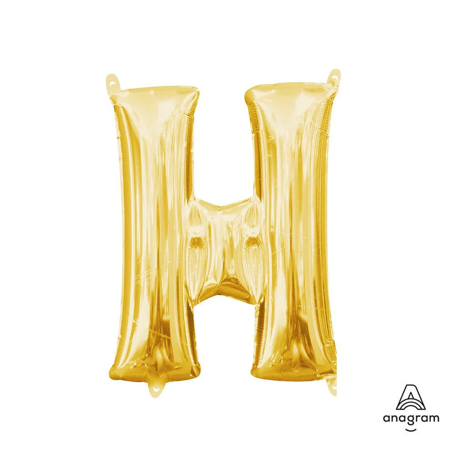 Foil Balloon Letter H Gold 16in