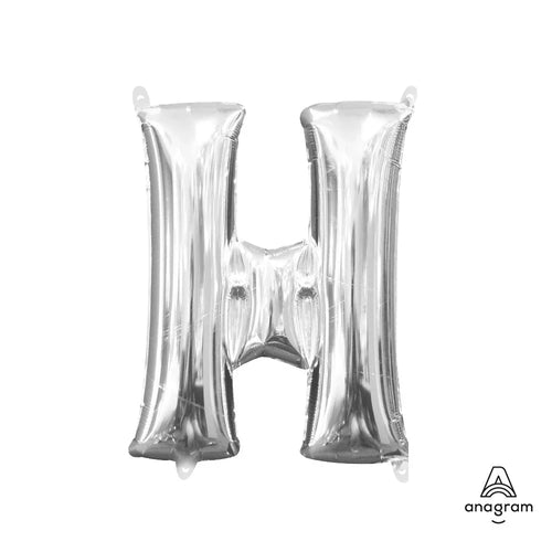 Foil Balloon Letter H Silver 16in