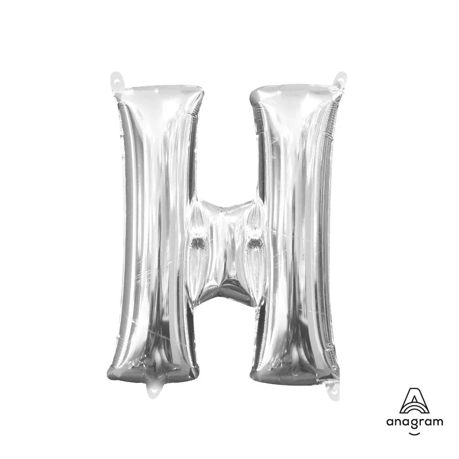 Foil Balloon Letter H Silver 16in