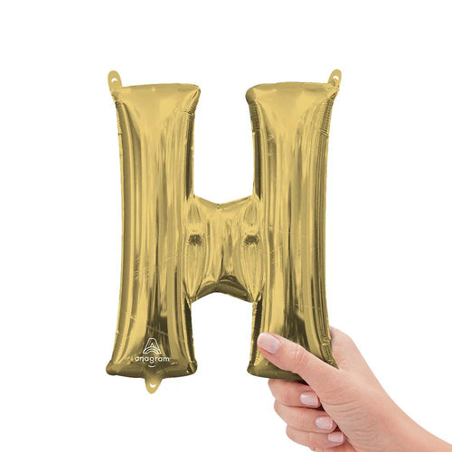 Foil Balloon Letter H White Gold 16in