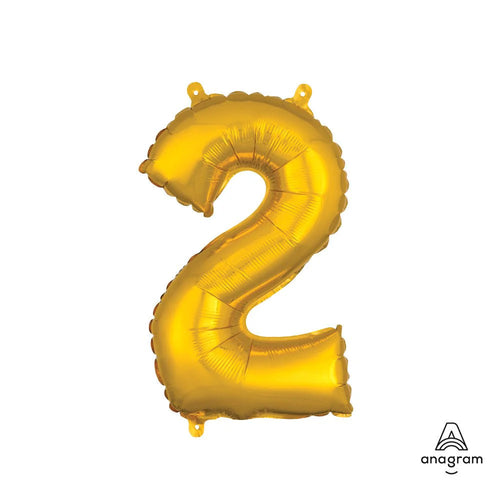 Foil Balloon Number 2 Gold 16in