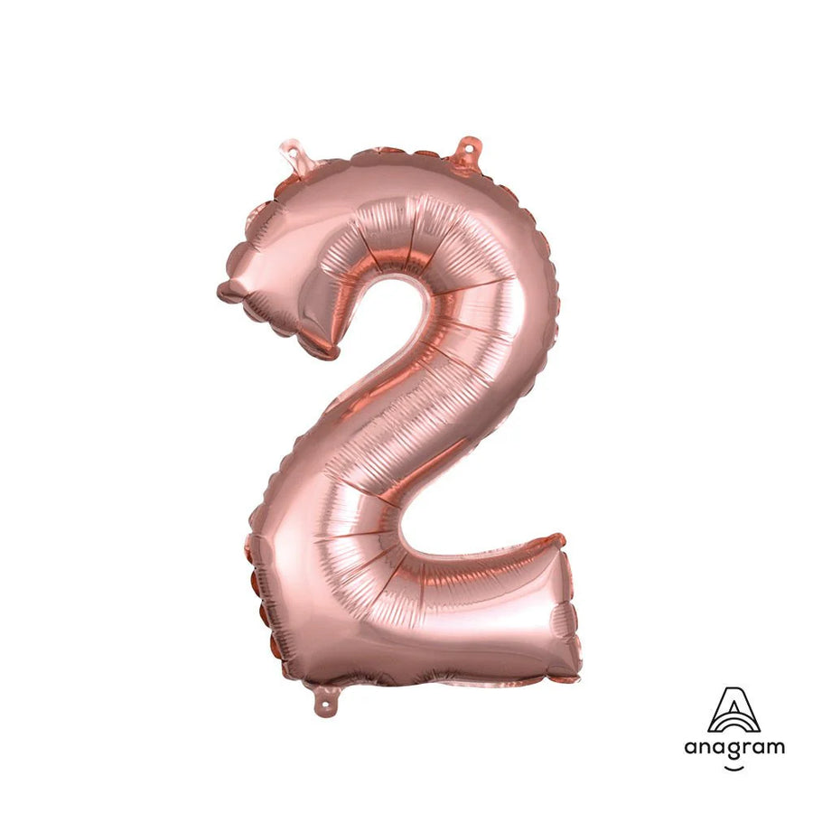Foil Balloon Number 2 Rose Gold 16in