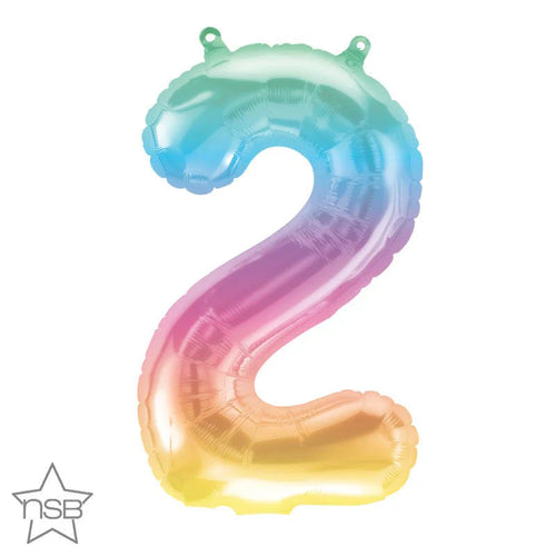 Foil Balloon Number 2 Jelli Ombre 16in