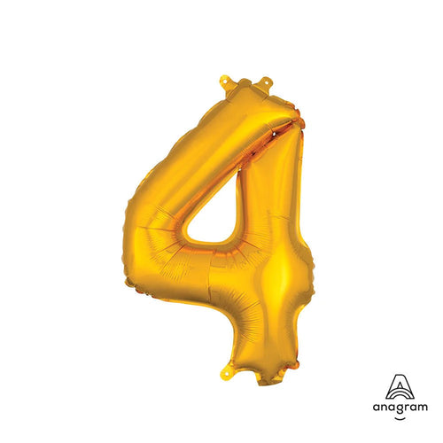 Foil Balloon Number 4 Gold 16in