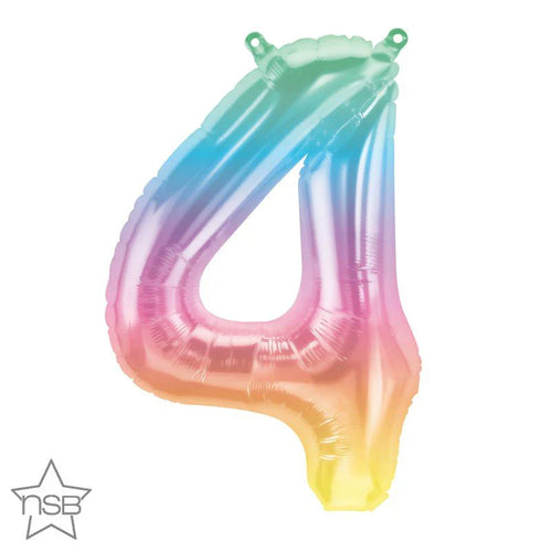 Foil Balloon Number 4 Jelli Ombre 16in