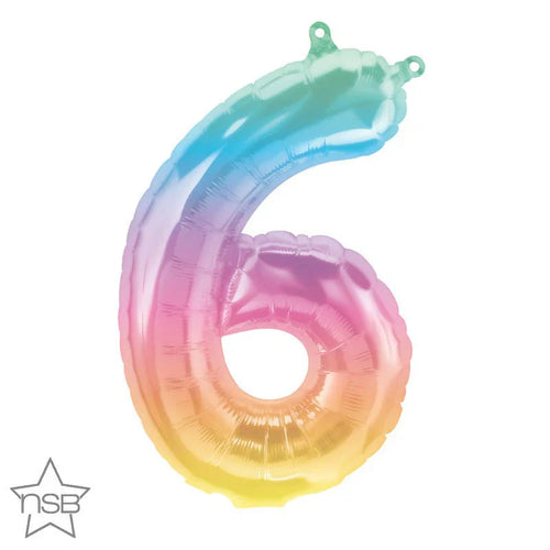 Foil Balloon Number 6 Jelli Ombre 16in