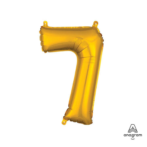 Foil Balloon Number 7 Gold 16in