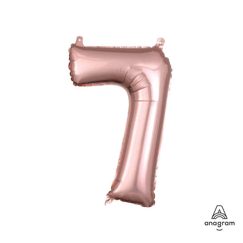 Foil Balloon Number 7 Rose Gold 16in