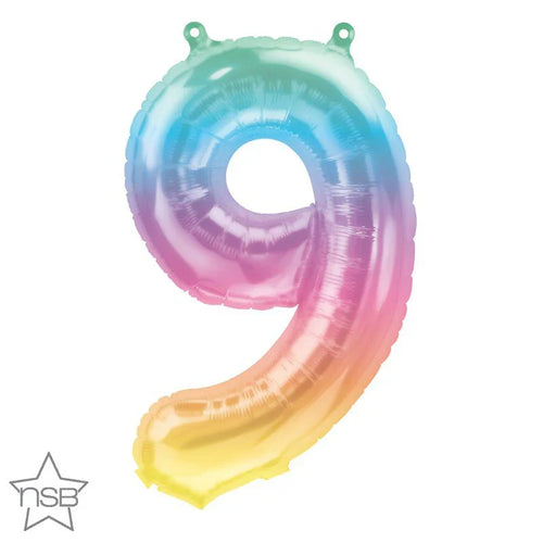 Foil Balloon Number 9 Jelli Ombre 16in