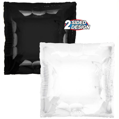 Foil Balloon Square 24in - Black & White