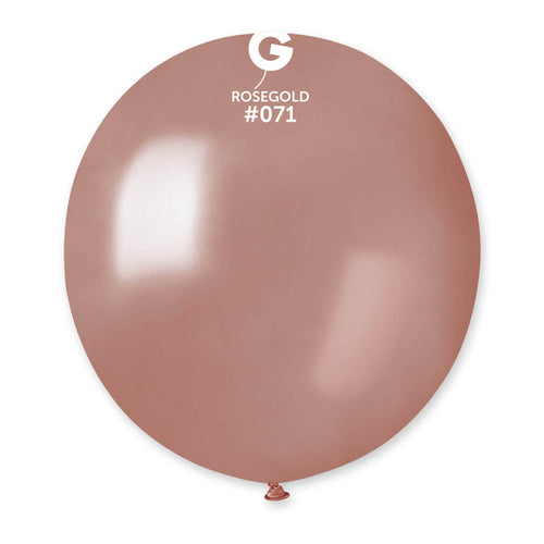 Gemar Latex Balloons Metal Rose Gold #071 19in - 5 pieces