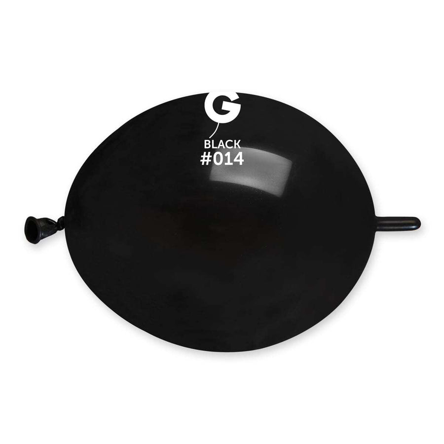 Gemar Latex Balloons Standard Black #014 6in - 100 pieces
