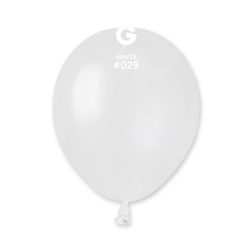 Gemar Latex Balloons Metal White #029 5in - 100 pieces