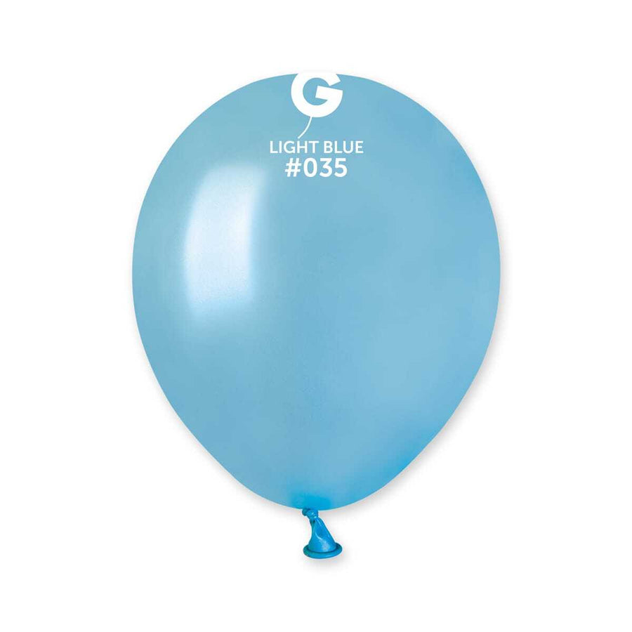 Gemar Latex Balloons Metal Light Blue #035 5in - 100 pieces