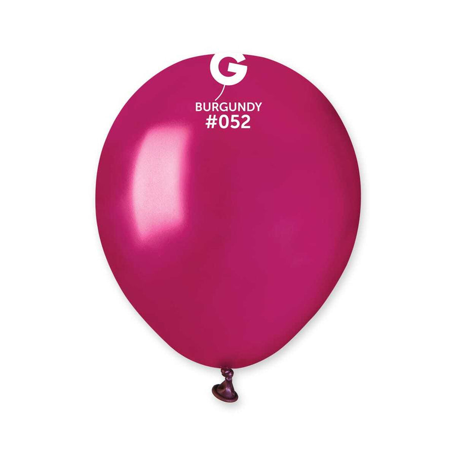 Gemar Latex Balloons Metal Burgundy #052 5in - 100 pieces