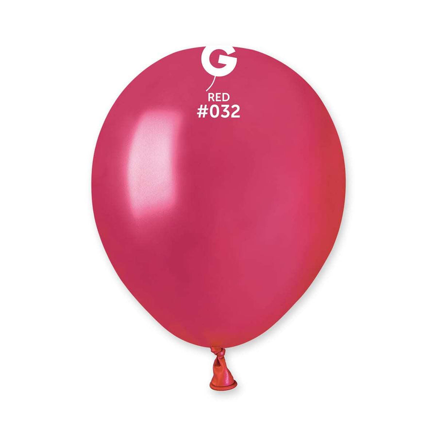 Gemar Latex Balloons Metal Red #032 5in - 100 pieces