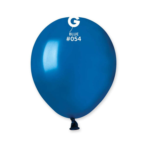 Gemar Latex Balloons Metal Blue #054 5in - 100 pieces