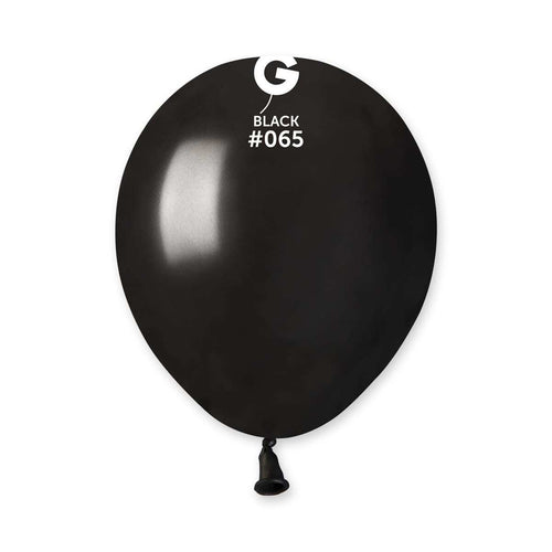 Gemar Latex Balloons Metal Black #065 5in - 100 pieces