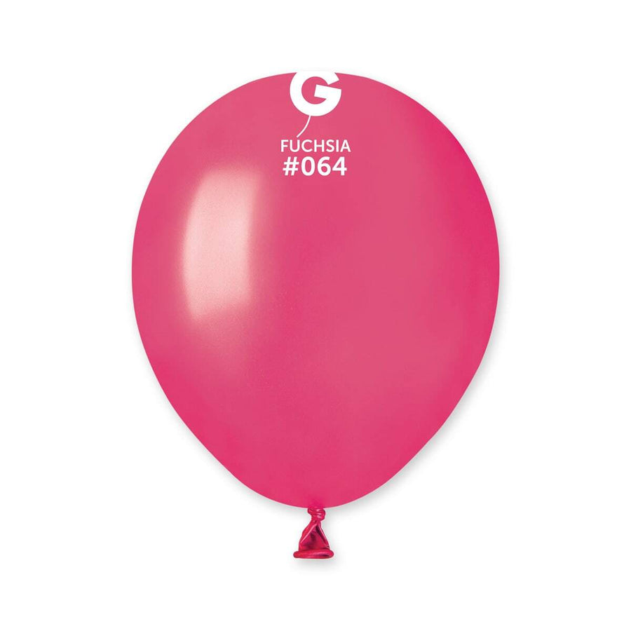 Gemar Latex Balloons Metal Fuchsia #064 5in - 100 pieces