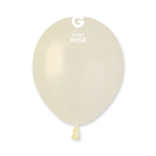 Gemar Latex Balloons Metal Ivory #058 5in - 100 pieces