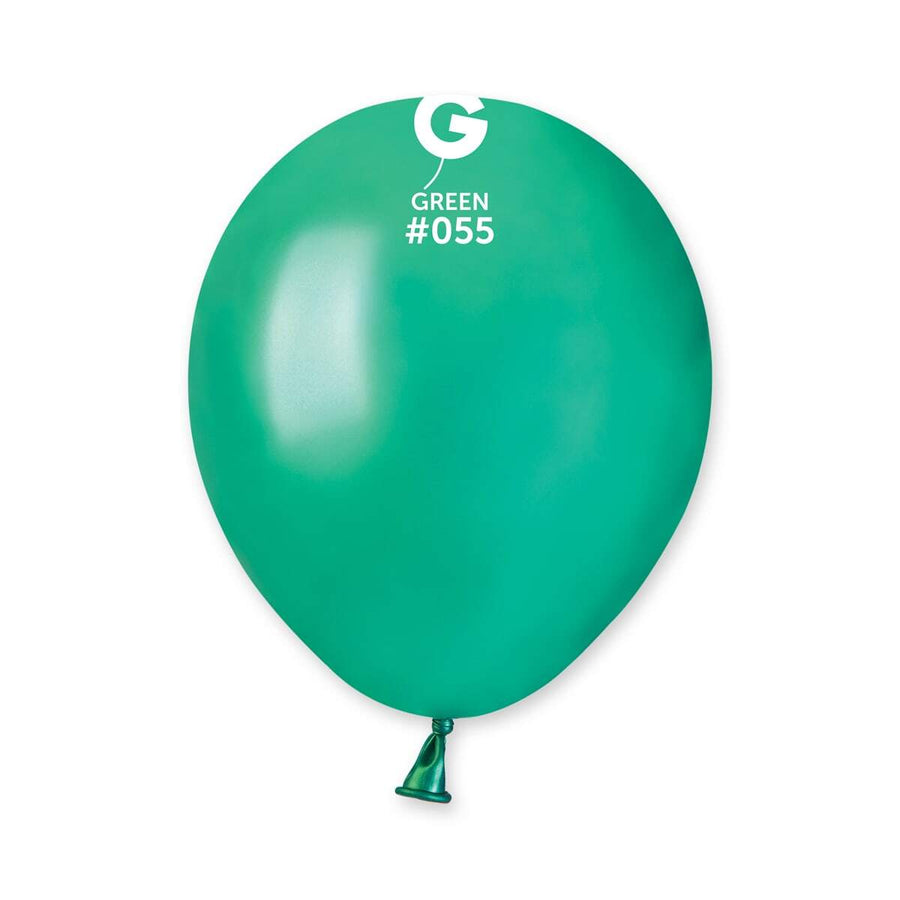 Gemar Latex Balloons Metal Green #055 5in - 100 pieces