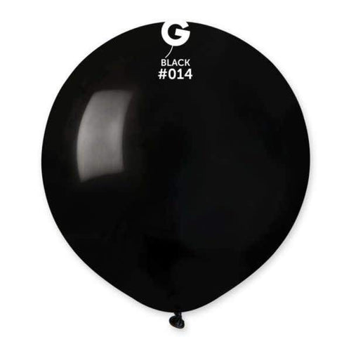 Gemar Latex Balloons Standard Black #014 19in - 5 pieces