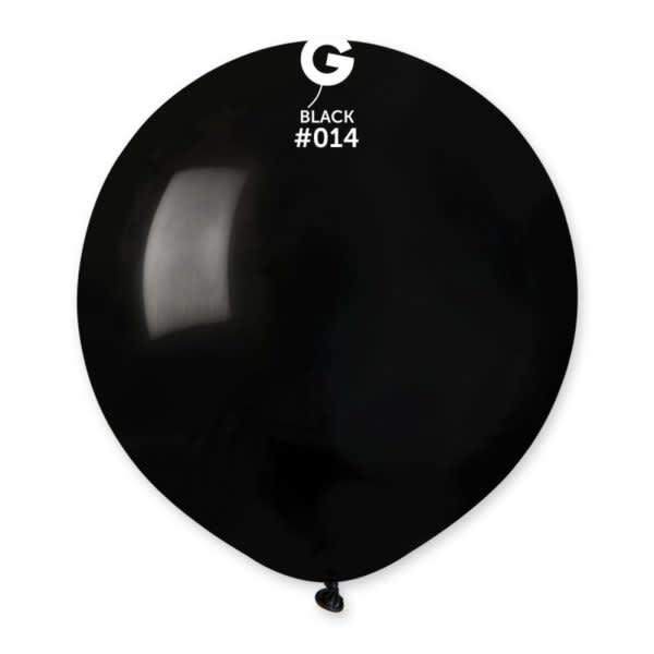 Gemar Latex Balloons Standard Black #014 19in - 5 pieces