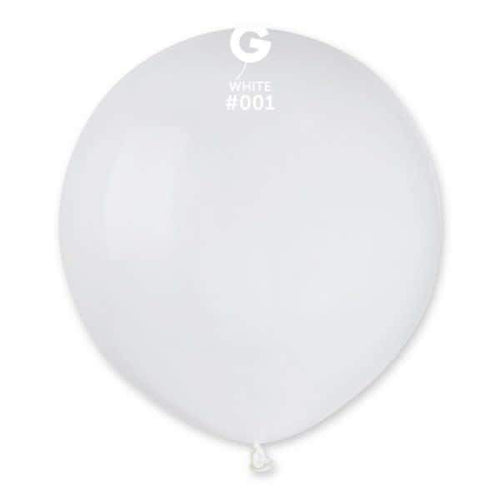 Gemar Latex Balloons Standard White #001 19in - 5 pieces
