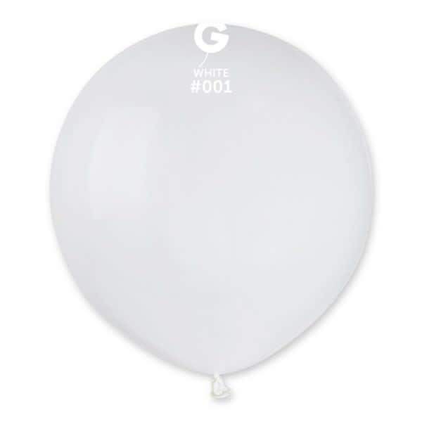 Gemar Latex Balloons Standard White #001 19in - 5 pieces