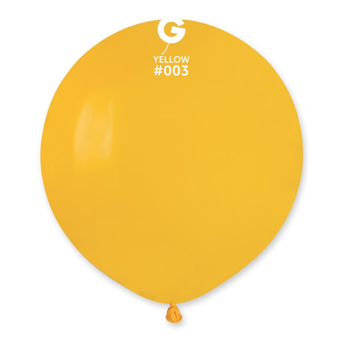 Gemar Latex Balloons Standard Yellow #003 19in - 5 pieces