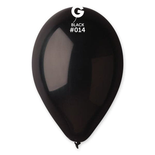 Gemar Latex Balloons Standard Black #014 12in - 50 pieces