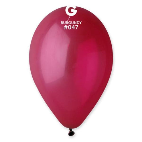 Gemar Latex Balloons Standard Burgundy #047 12in - 50 pieces