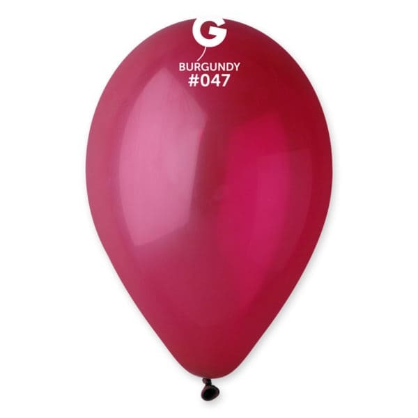 Gemar Latex Balloons Standard Burgundy #047 12in - 50 pieces
