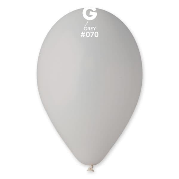 Gemar Latex Balloons Standard Grey #070 12in - 50 pieces