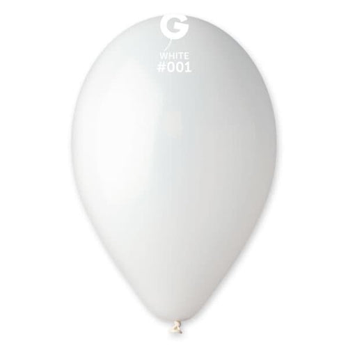 Gemar Latex Balloons Standard White #001 12in - 50 pieces