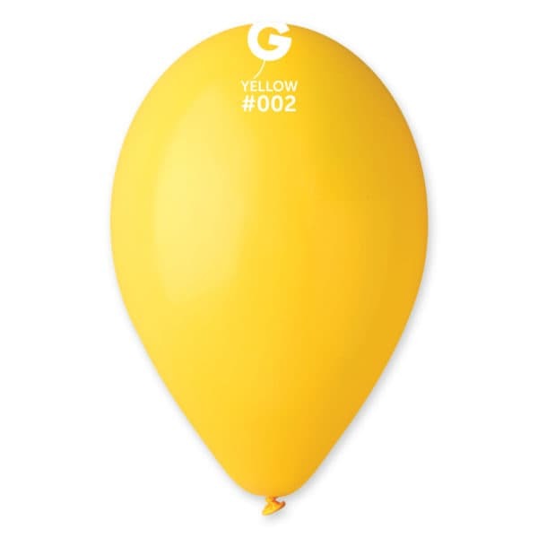 Gemar Latex Balloons Standard Yellow #002 12in - 50 pieces