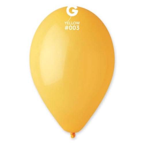 Gemar Latex Balloons Standard Yellow #003 12in - 50 pieces