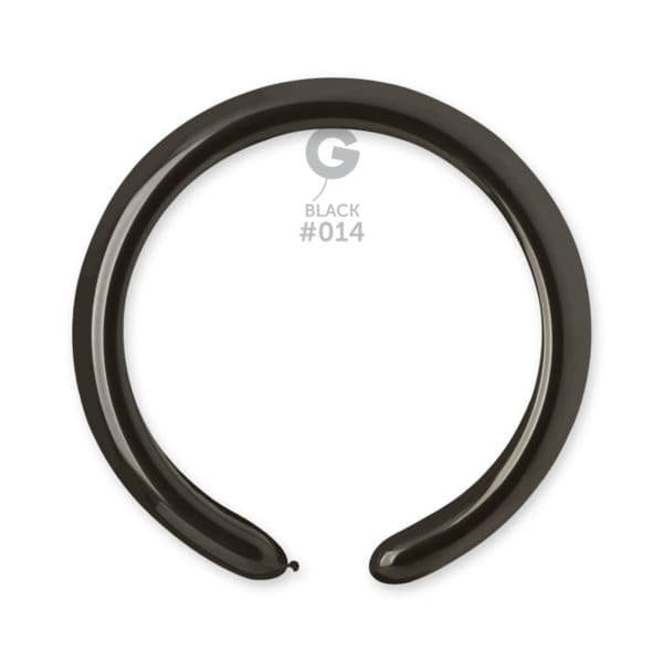 Gemar Latex Balloons Standard Black #014 2in - 50 pieces