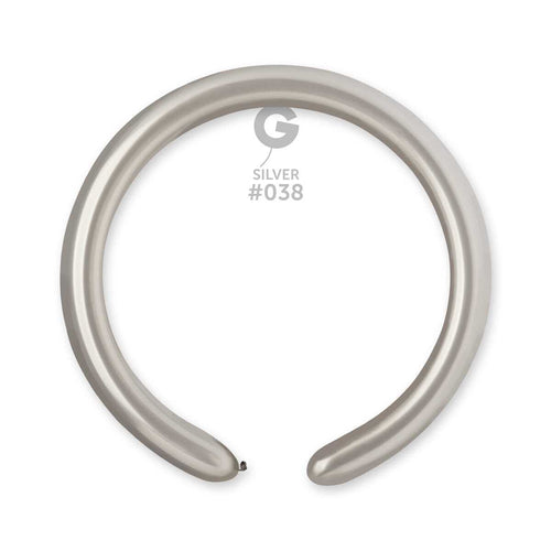 Gemar Latex Balloons Metal Silver #038 2in - 50 pieces