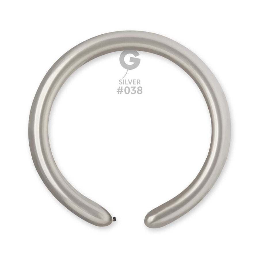 Gemar Latex Balloons Metal Silver #038 2in - 50 pieces