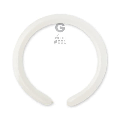 Gemar Latex Balloons Standard White #001 2in - 50 pieces