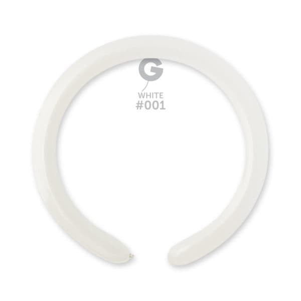 Gemar Latex Balloons Standard White #001 2in - 50 pieces