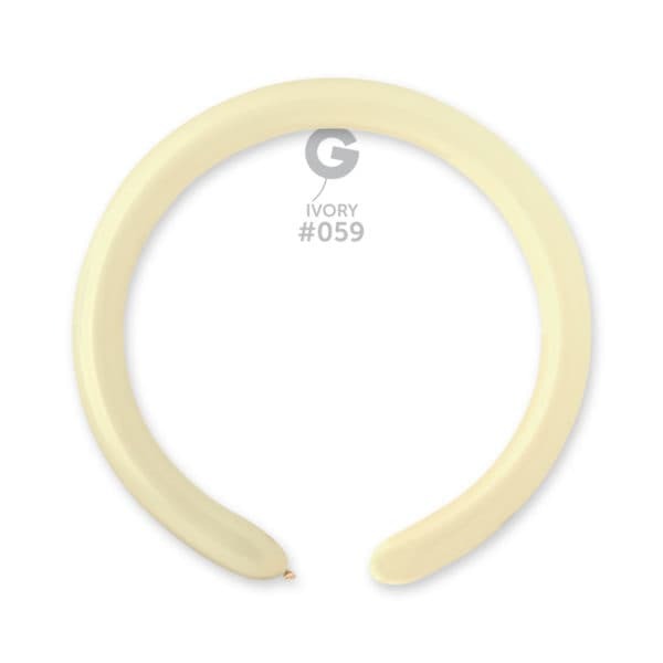 Gemar Latex Balloons Standard Ivory #059 2in - 50 pieces