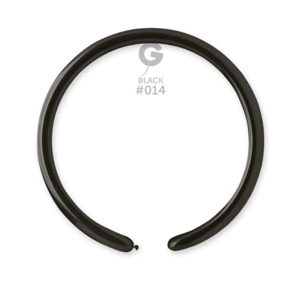 Gemar Latex Balloons Standard Black #014 1in - 50 pieces