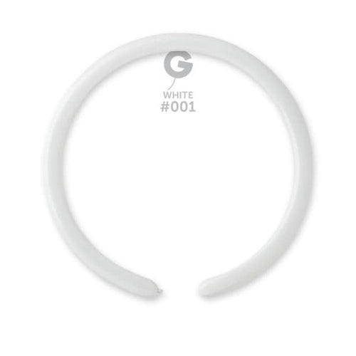 Gemar Latex Balloons Standard White #001 1in - 50 pieces