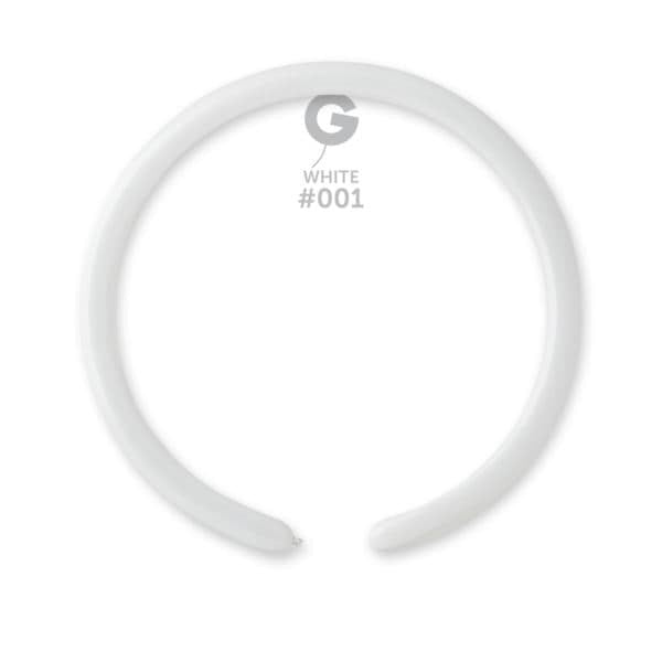 Gemar Latex Balloons Standard White #001 1in - 50 pieces