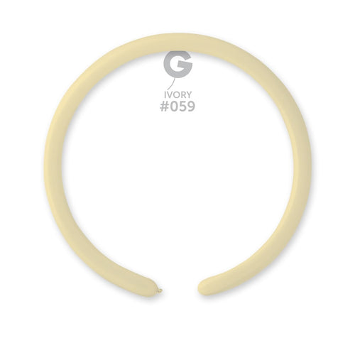 Gemar Latex Balloons Standard Ivory #059 1in - 50 pieces